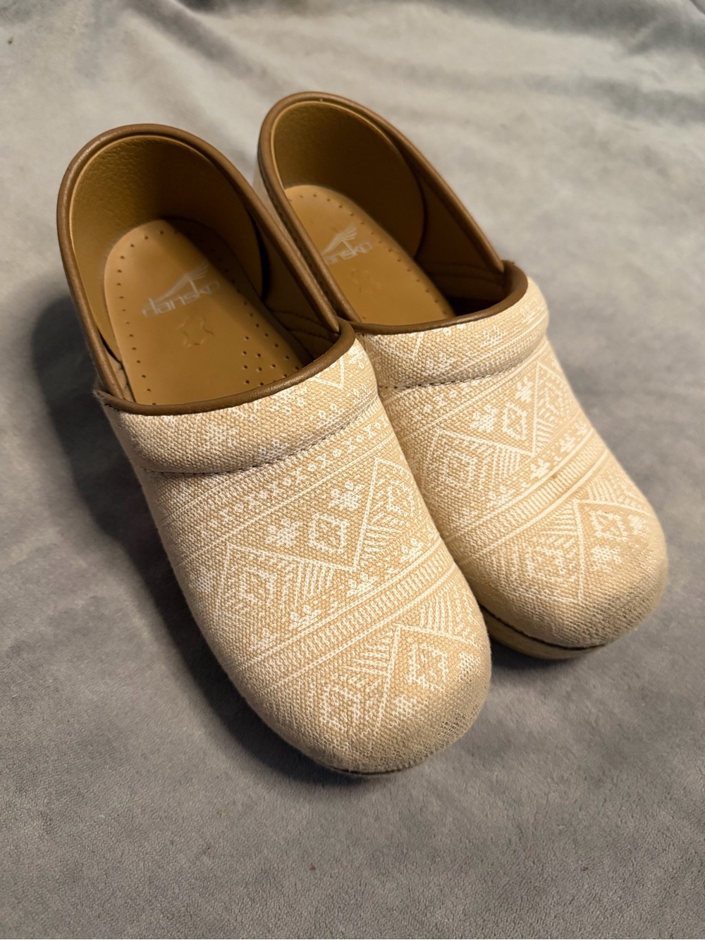 Dansko Beige Patterned Women's Clogs
